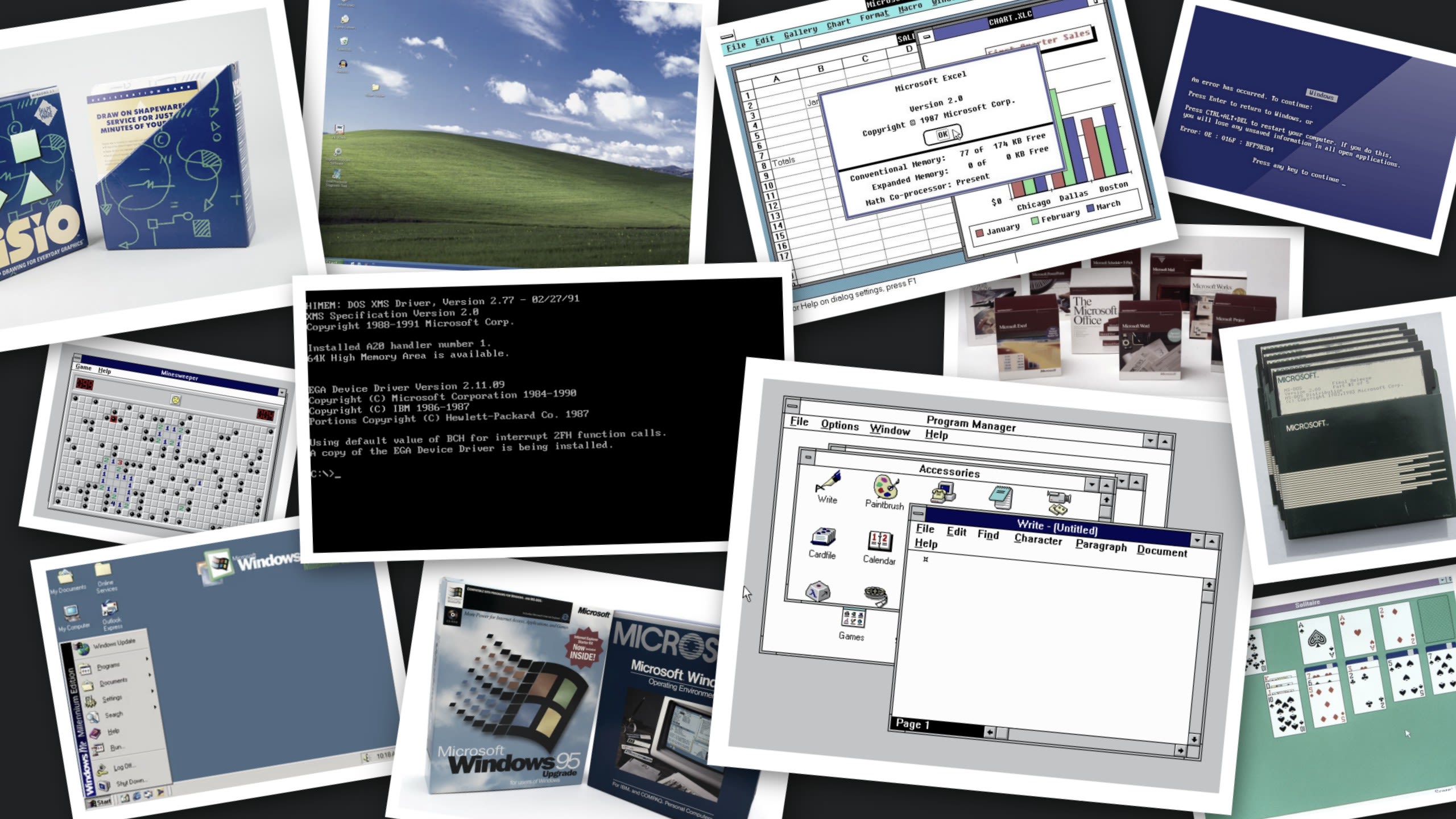 A variety of Microsoft interfaces.