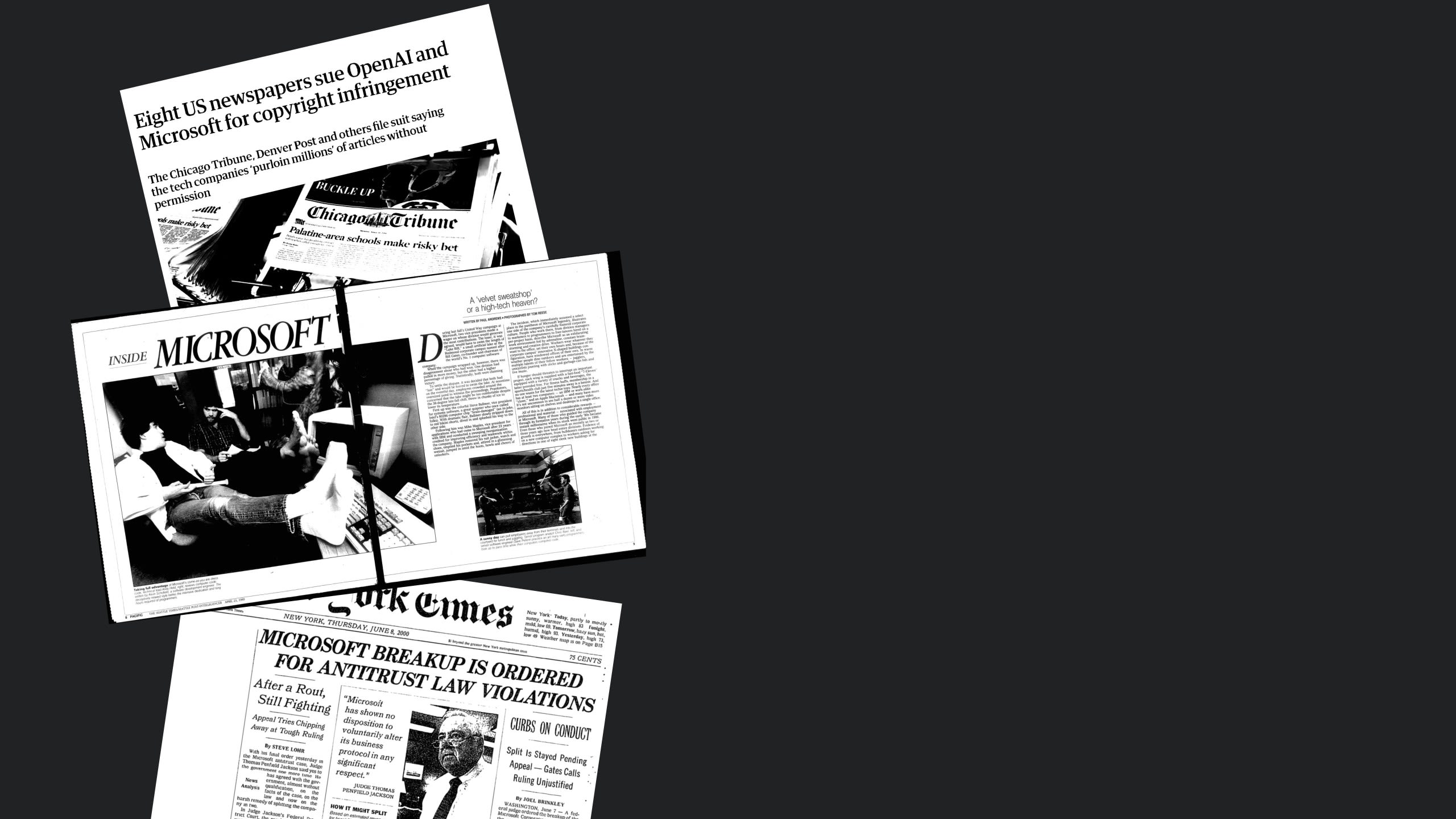 A collection of Newspaper articles about Microsoft controversies.