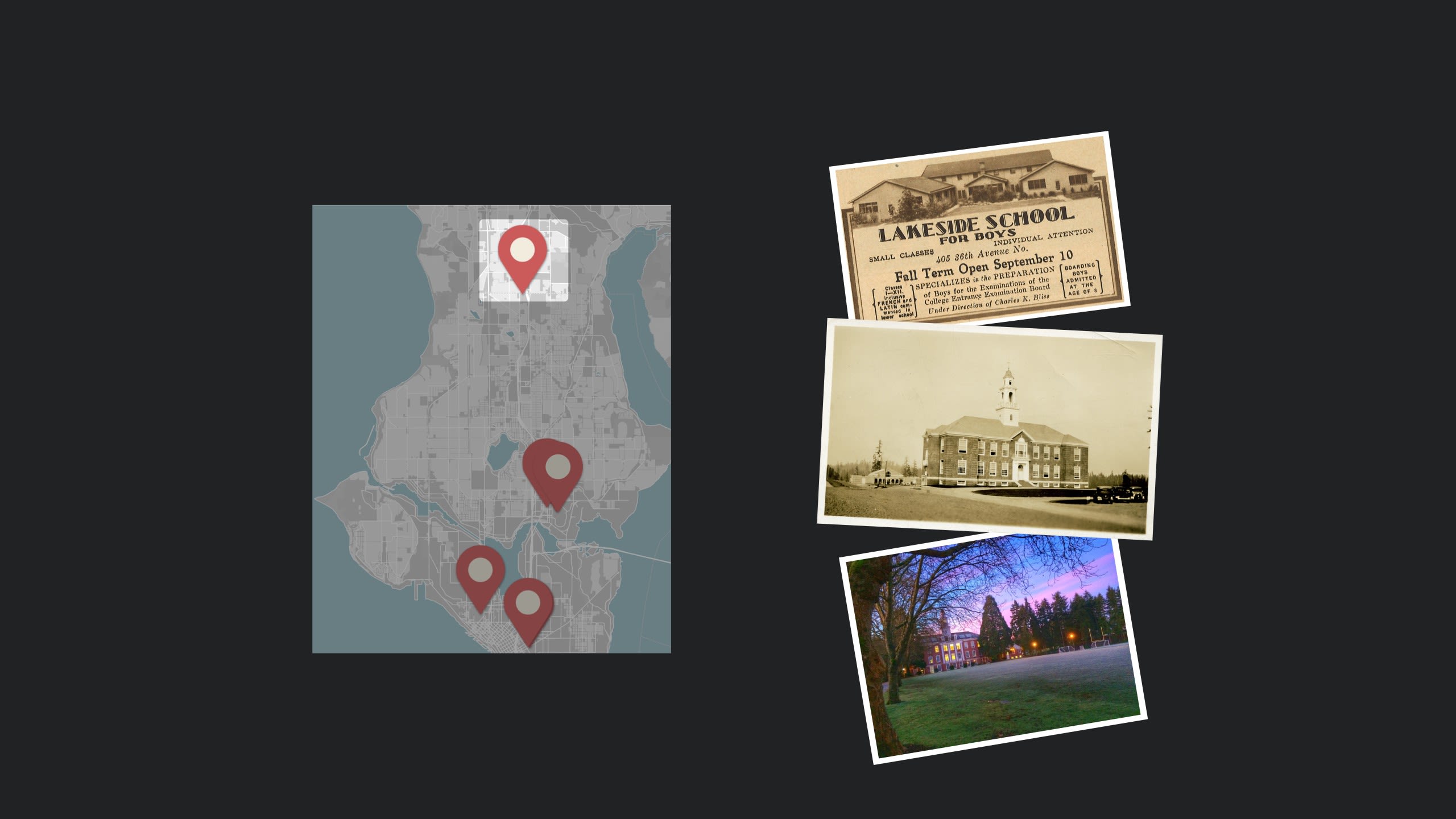 Three Images of Lakeside School.