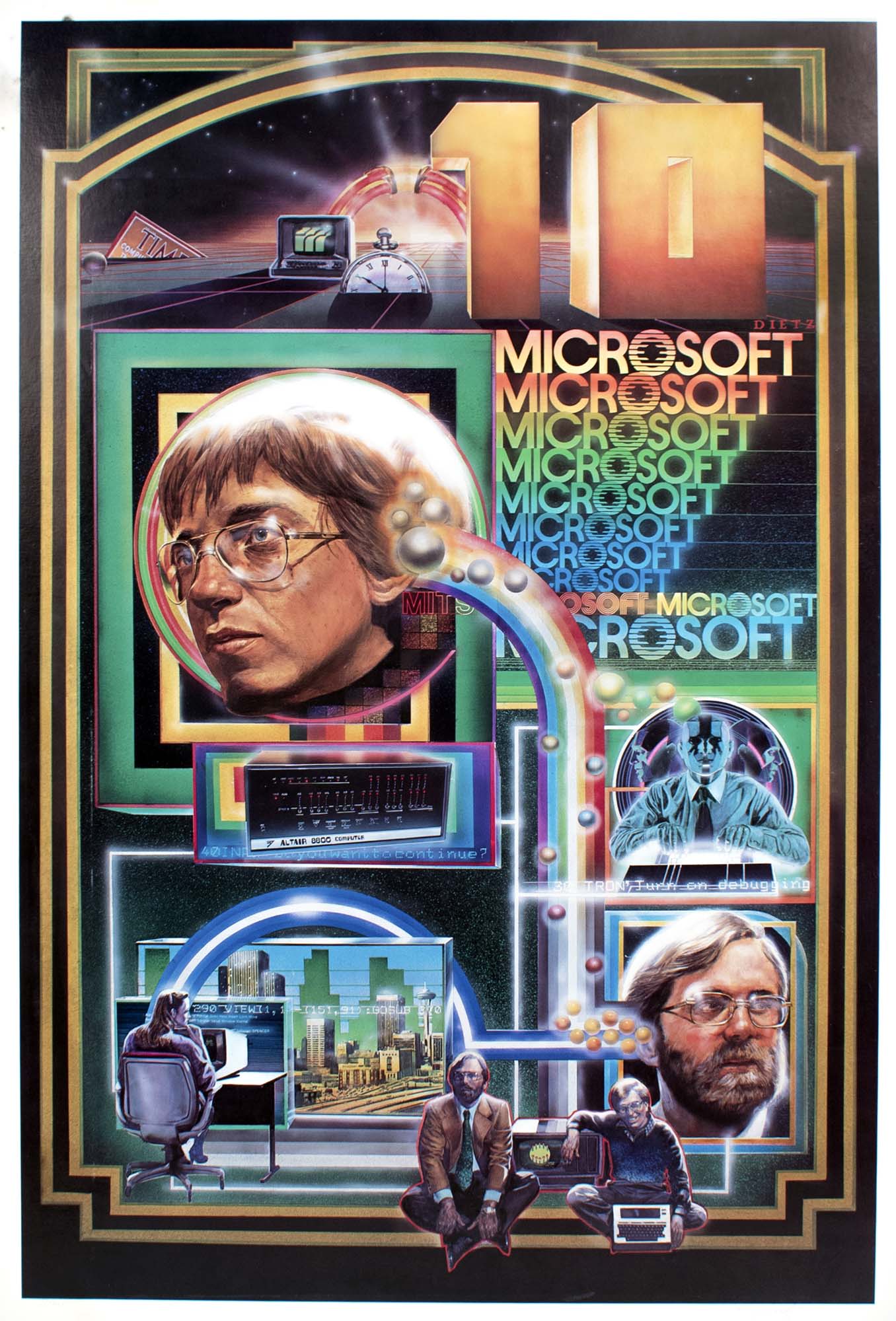 Poster in 1980s science fiction style.